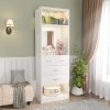 product-fancy-7854362a-8bcb-4b7f-b7e5-8b75b22b0c4c Unikito 25 Inch Closet System with 4 Drawers, 2FT Wood Closets Organizer with Storage Shelves And Mirror Design, Freestanding Sturdy Walk in Closet Tower for Bedroom, 25" W X 16" D X 80" H, White