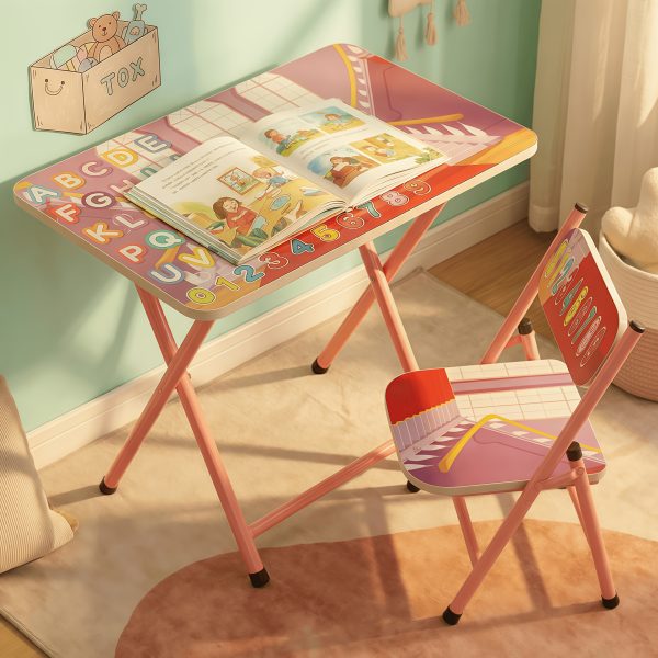 product-fancy-78549381-7a32-4277-8f25-3456678fe8b4 Small Classroom Desk And Chair Set Suitable for Students 3-18 Years Old Youngsters's Study Table Primary School Students Writing Homework Book Table Foldable Home School Desk And Chair Set