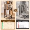 product-fancy-7894ee2d-a1ba-422a-9968-2a5c29cf869d Rotating Clothing Rack with Wheels, Heavy Duty Metal Garment Rack for Hanging Clothes, Multifunctional Rotating Clothing Organizer, Freestanding Closet Organizer for Bedroom, Laundry Room, Space Saving Closet Storage for Coats, Dresses, Pants