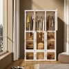 product-fancy-78e1bde2-ca3b-4ef8-908f-231741c4aa83 Magnetic Transparent Door Portable Wardrobe, with A Sturdy, Foldable Frame And Easy Assembly. Features 2 Or 3 Hanging Rods for Clothing Storage, Suitable for Bedrooms, Living Rooms, Dormitories, And Apartments.