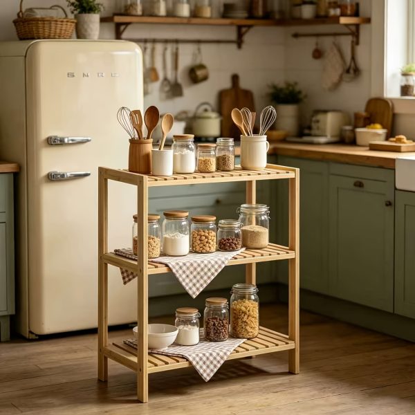 product-fancy-78e52cc6-918f-43d0-84ac-8d60aef2f6ad Ladder Shelf, 3-Tier Shelf Stand, Display with Wide Storage Display Stand, Multifunction Standing Organizer Shelf for Home Office And Kitchen