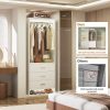 Wardrobe with 3 Drawers, 24 Inch Closet Organizer, Wooden Closet, Walk-in Closet