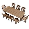 HDPE Plastic Wood Patio Table and Chair Set, Outdoor Garden Leisure Table and Chairs, Durable and Easy to Clean