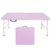 [Portable Picnic Table] Folding Table Purple Yellow Bule Portable Plastic Picnic Dining Table Fold-in-Half for Camp Party Kitchen Indoor Outdoor 4ft