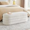 product-fancy-791133d5-c776-498d-86c7-70f6ae8cdc4b Storage Ottoman Bench 49.2 Inch Upholstered Fabric Storage Bench for Bedroom End of Bed Aesthetic Large Oval Storage Ottoman for Living Room Entryway