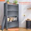 product-fancy-794befd2-c73b-439f-8080-8c871dc84a13 Heavy-Duty Metal Kitchen Cabinet with Transparent Acrylic Doors - Extra Tall Storage Shelf, Large Pantry Organizer for Kitchen, Living Room, Dining - Easy Assembly, No Power Needed (Grey, 57.1"H x 31.5"W x 12.6"D) - Ideal for Small Spaces