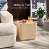 product-fancy-7985b6c7-2b6b-458d-88dd-97894b2417e4 14" Travertine Magnesium Oxide Side Table, Desert Sand Finish Available In Square Or Round - Natural Stone Accent End Table for Living Room, Bedroom, Balcony