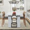 product-fancy-798d6d87-018c-4617-b443-f7db9db1a358 Modern Large Dining Table Suitable for 6-8 People - 71-Inch/6-Foot Rectangular Kitchen Table with Marble Tabletop, MDF &, Easy Assembly - Luxury Dinner Table for Family Meals & Entertaining