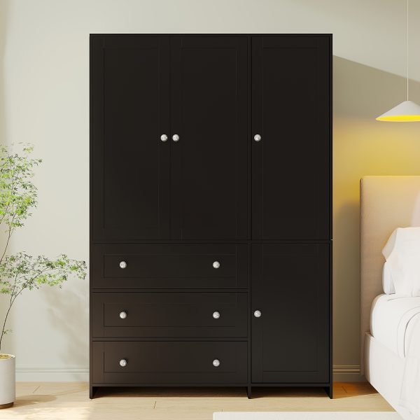 product-fancy-798e9fe5-8757-4096-ae82-57a504adb101 31.5"/47"/63" Large Wardrobe Armoire Closet with Hanging Rod, Mirror And Doors, Drawers & Shelves, for Bedroom