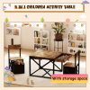 product-fancy-799e30ff-6783-41db-a793-8554fbebddfe 4-in-1 Kids Table And 2 Chairs Set With Storage Bins, Rustic Toddler Activity Desk For Playroom, Wooden Childrens Furniture For Crafts, Drawing & Reading
