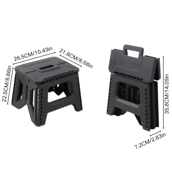 product-fancy-79bd6615-80e1-4bd4-b951-618f3a00186f Heavy-Duty Thickened Portable Folding Stool with Handle - 1 Pack Square Plastic Collapsible Stool for Indoor, Gatherings, Picnic, Fishing | Durable PP, Adult-Supporting up to 330lbs, No Electricity or Batteries Needed
