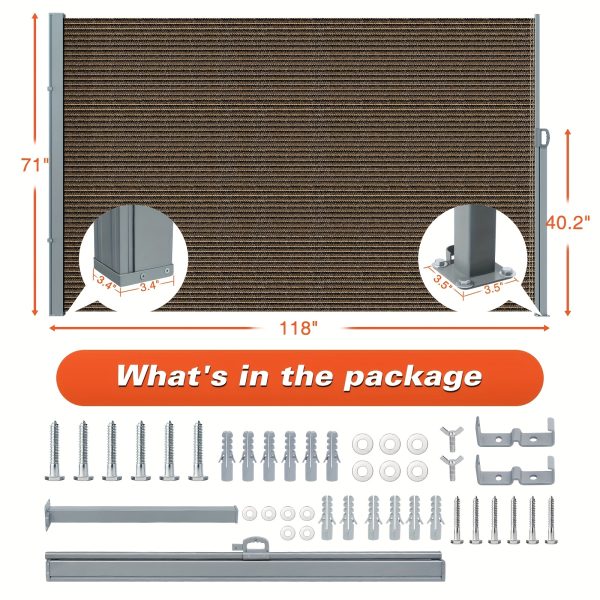product-fancy-79c6764f-64d4-490a-be31-d478125c7dcb Retractable Side Awning - Folding Privacy Screen | Waterproof & UV-Resistant Outdoor Shade Divider for Patio, Garden, Balcony & Commercial Use Easy Install with PU Coating