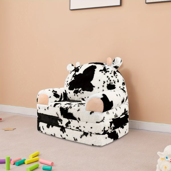 product-fancy-79ccd4d8-86a6-4fb7-8efb-5ffaef057551 Kids Chair Plush with Removable Cover, Kids Sofa to Lounger, Kids Couch for Kids Over 18 Months, Toddler Recliners for Kids (Cow)