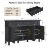 product-fancy-79d19acb-3518-43db-9ebb-c86764ffcfa7 Farmhouse 48 Inch Buffet Cabinet with Storage, 48 Inch Sideboard with 2 Drawers And 3 Doors - Wood Coffee Bar Cabinet with Adjustable Shelves for Kitchen, Dining Room, Living Room