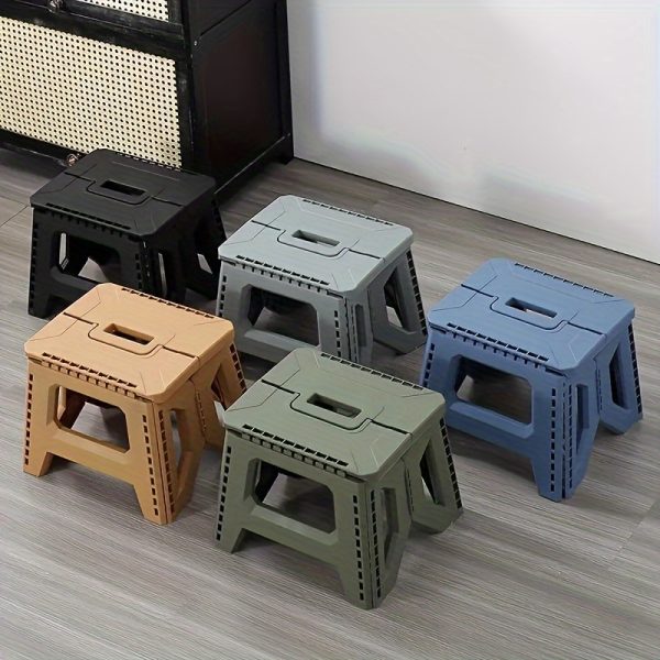 product-fancy-79e11ffd-2f78-4fb3-b57a-b17922dddc2d Heavy-Duty Thickened Portable Folding Stool with Handle - 1 Pack Square Plastic Collapsible Stool for Indoor, Gatherings, Picnic, Fishing | Durable PP, Adult-Supporting up to 330lbs, No Electricity or Batteries Needed