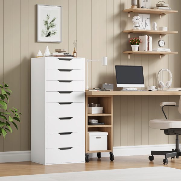product-fancy-7a012275-3e72-4188-ab0a-7a5f28f8bf8a 8 Drawer File Cabinet | Wood Filing Cabinet Under Desk, Vertical Small Filing Cabinet Fits Letter, Legal, A4 Size, Contemporary Hardwood, Floor Mount, Assembled, For Home Office