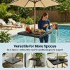 20'' Adjustable HDPE Table Top Umbrella Tray, Fits 1.5in Patio Umbrella Pole, Black Umbrella Table for Lawn, Deck, Garden, Backyard & Pool Use