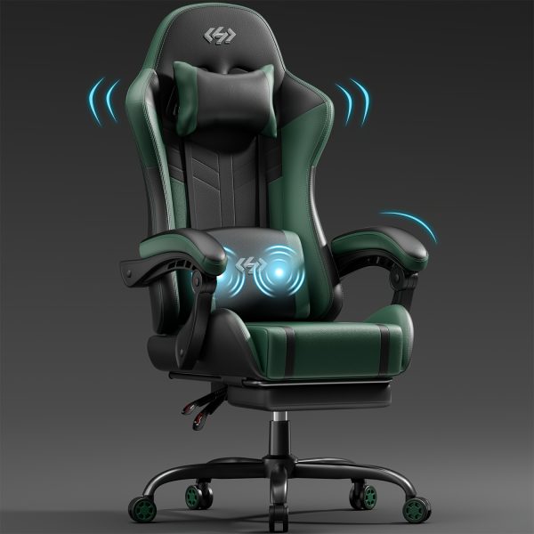 product-fancy-7a82b4bc-9519-4d19-a7cf-f552f93dfceb Gaming Chair with Massage Lumbar Support Ergonomic Computer Chair for Adults with Footrest and Lumbar Support with 360° Swivel Seat PU Leather Office Chair, Crafted From Durable Faux Leather, Best Gift for Father and Boyfriend