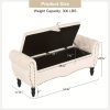product-fancy-7a942dc1-810d-453f-99c4-007eb1fc2fb9 Mid-Century Modern Large Capacity Wooden Storage Box, Bedroom End of Bed Chair with Roll-Up Arms - Spacious Storage Space, Flip-Top Design, Perfect for Bedroom, Living Room, Hallway - Durable, Sturdy, Easy to Assemble