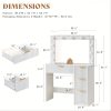 product-fancy-7ac4d901-6db5-4d3a-95fa-2a61d21ede26 ALBOTT Fluted Vanity Desk With Large Mirror, Adjustable LED Lights, Glass Top, Charging Station And 4 Or 7 Drawers Makeup Table For Women And Girls, Suitable For Home Use