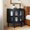 ORRD 31'' Sideboard Buffer Cabinet with Storage, Semi-Circle Modern Accent Storage Cabinet with Wooden Finish & Acrylic Doors, Console Table for Living Room Entryway Hallway