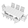 HDPE Plastic Wood Patio Table and Chair Set, Outdoor Garden Leisure Table and Chairs, Durable and Easy to Clean