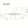 Contemporary Platform Bed Frame Made of Faux Leather, Featuring Iron Metal Accents, an Adjustable Headboard, And Wooden Slats for Support, Eliminating The Need for a Box Spring