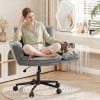 product-fancy-7b3b0d11-b60c-4756-aabe-29c40f1ed058 Modern Office Crossover Wheelchair, Luxurious Plush Vanity Chair with Wheels, Adjustable Armrests, Ergonomic Office Chair Suitable for Bedrooms, Computer Makeup Rooms, And Offices, Available in White, Black, Pink, And Gray, Stable And Durable