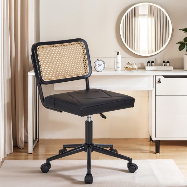 product-fancy-7b3ef57d-6ff8-44fd-bdb5-248752bc458f Swivel Upholstery Adjustable Height Home Office Chair, Ergonomic Armless Chairs