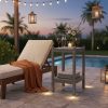 Outdoor HDPE Double-layer High Side Table, Leisure Side Table with Double-Layer Storage Design, Multifunctional Small Coffee Table, for Courtyard, Pool, Terrace And Balcony, Gray