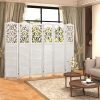 product-fancy-7b6fdc5d-2f40-42e7-bddb-e2b14e2a6a68 4/6 Panel Room Divider, 5.58 FT Folding Privacy Screen Room Separation, Freestanding Partition for Home Office Garden, Wood Carved Portable Room Divider Panel, Antique White/Rustic Brown