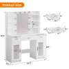 product-fancy-7b8ab6cc-a479-4a5a-bf38-429b115d63cc TOMNK Large Dressing Table with LED Mirror, Makeup Vanity, 3 Drawers, 4 Shelves, Ample Storage Space, Suitable for Bedrooms And Bathrooms, in White