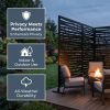 product-fancy-7bb9aa55-8302-461a-ba60-d05063b23e7b Freestanding Black Metal Privacy Screen 76"x48", Bold Indoor Outdoor Decorative Fence Panel Divider for Deck Balcony Patio Backyard Lawn Garden Pool Yard Porch Front Yard Bedroom Living Room Office Studio Entryway Hallway Restaurant Decorative Fence