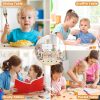 product-fancy-7bd1dafe-4948-4609-b421-79462eb132c7 Kids Table And 6 Chairs Set, Rectangular Plastic Graffiti Desk, Preschool Activity Art Craft Table, for Boys And Girls Halloween Christmas Gifts
