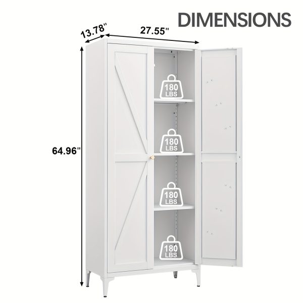 product-fancy-7c29712a-c2b5-4a3f-aa75-e5752d487f56 Metal Storage Cabinet, Metal Kitchen Pantry Cabinet, Food Pantry Storage Cabinets With Doors And Shelves, Large Steel Storage Cabient For Dinning Room, Laundry Room, White/Black