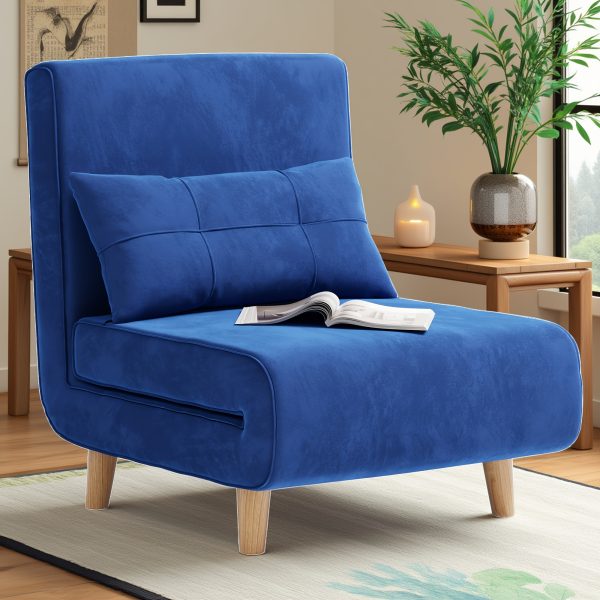 product-fancy-7c38b92c-a98e-4f3f-9c0f-ff94c6b5834e 3-in-1 Convertible Sofa Bed Sleeper Chair with Pull-Out Bed, 6-Level Adjustable Backrest & Cushioned Armrests - Space-Saving Modern Furniture for Small Apartments, Dorms, Guest Rooms - Beige Sofa Chair Converts to Bed, Sleeper Sofa Bed