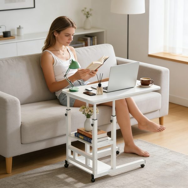 product-fancy-7c60fd41-5168-49ba-a56d-e3a7357eaa91 Mobile Nightstand with Wheels, Height Adjustable Bedside Table with Storage Shelf, Rolling Side End Table for Bedroom, Dorm, Living Room, Easy Assembly& Space-Saving Caster Table for Small Spaces.