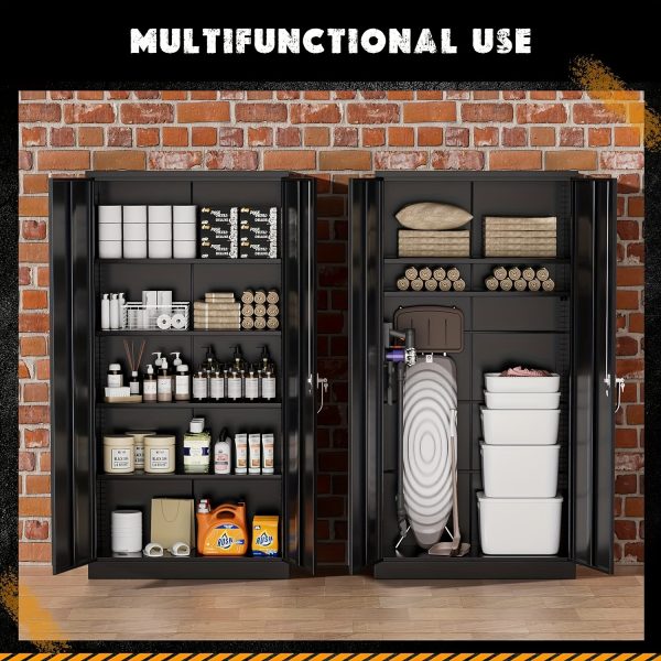 product-fancy-7c883640-9815-416f-a84c-81aaa0f35622 Storage Cabinet, 72 "black Large And Small Metal Storage Cabinet, Steel Lock Cabinet with Door And 4 Adjustable Shelves, Home Office Tool Unit, Garage And High Lockable Filing Cabinet, Green.