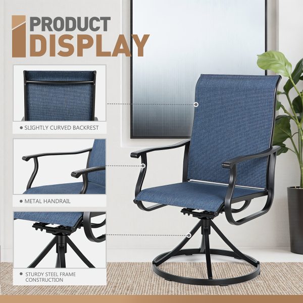 product-fancy-7cbc3c20-636b-4561-b3c0-d68efc639858 Patio Swivel Chair Set Of 2/4/6 Outdoor Dining Chairs W/High Back And Breathable Textilene, 350 LBS Capacity, All Weather Patio Rocking Chairs for Garden Backyard Deck