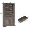 product-fancy-7cd50d83-d7c8-46a1-90c8-de533ae1bea9 Farmhouse Bookcases with Doors And Drawer, 6 Shelf Display Storage Shelves 70 in Tall Bookshelf for Home Office