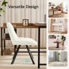 product-fancy-7d092f4b-2516-402f-992e-455b8af2a8c0 Vintage Swivel Accent Chair with 180-Degree Rotation, Cushioned Seat - Armless Vanity/Side Chair for Dressing Table, Bedside or Home Office - Easy Assembly, White/Blue/Brown (Black Frame, Non-Wood) - Ideal for Small Spaces & Reading Nook)