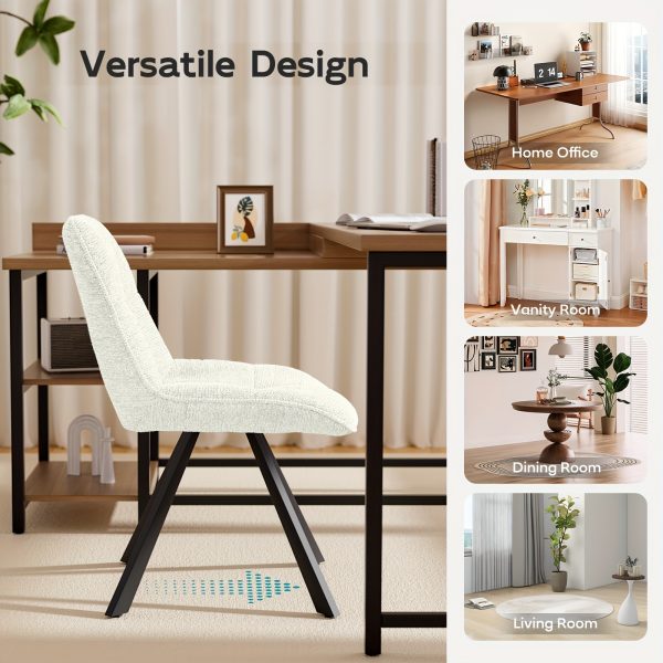 product-fancy-7d092f4b-2516-402f-992e-455b8af2a8c0 Vintage Swivel Accent Chair with 180-Degree Rotation, Cushioned Seat - Armless Vanity/Side Chair for Dressing Table, Bedside or Home Office - Easy Assembly, White/Blue/Brown (Black Frame, Non-Wood) - Ideal for Small Spaces & Reading Nook)