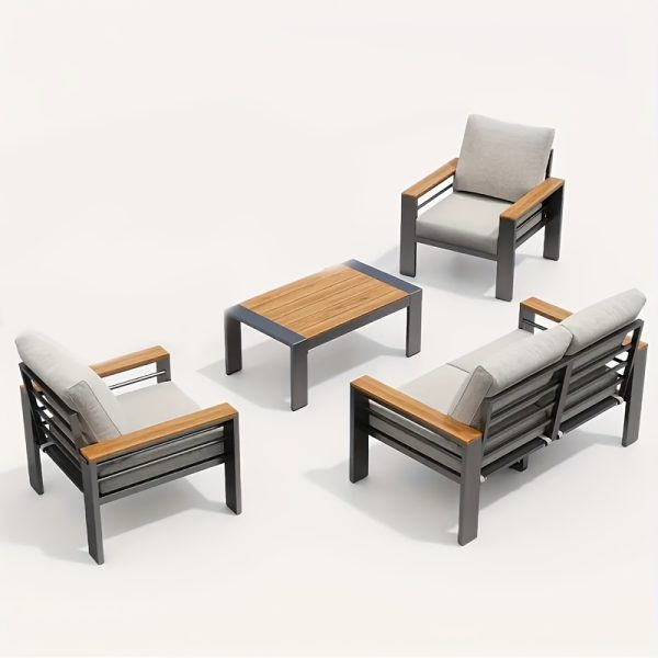 product-fancy-7d187eb4-506d-41a4-a7cc-130c34c57309 Aluminum Outdoor Patio Furniture Set with Upgraded Cushions And Armrests, Perfect for Backyard, Garden And Poolside Relaxation