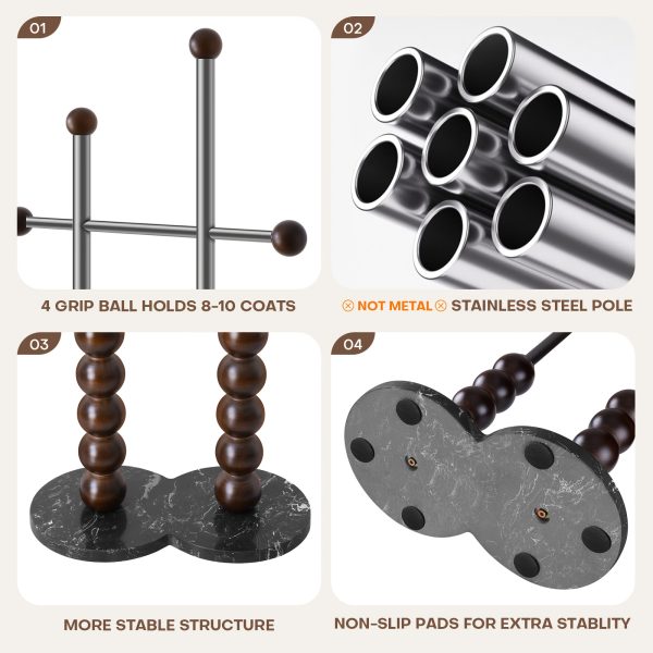 product-fancy-7dc25fa5-2024-4ace-9202-0930ddfc4735 Metal Freestanding Coat Rack with Stainless Steel Double Rods & Marble Base, Hanging Clothes Rack for Entryway, Hallway, Bedroom, Living Room, Hallway Organizer, Entryway Storage, Contemporary Furniture, Modern Coat Hanger, Durable Construction, Highquality Materials, Freestanding Hanger, Versatile Organizer, Apartment Living, Interior Decorators