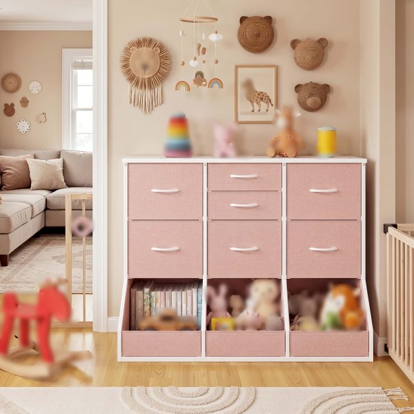 product-fancy-7dc83c97-7642-4438-bd9d-77d9f93abb64 Single Bedroom with 7 Drawers And 3 Large Open Storage Combination Cabinets, Including Wardrobe Cabinets, Dressing Tables, Drawer Cabinets, Filing Cabinets, for Home/hallway/bedroom Use, White/pink/purple/black/brown
