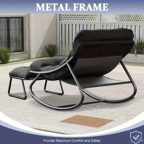 product-fancy-7dddf0ec-c2c6-4165-9c14-be6d3f9706e3 Oversized Rocking Chair with Cushion • Comfy Egg Glider Rocking Chairs Indoor with Footrest • Outdoor Patio Lounge Chair Rocker Chairs for Living Room Bedroom Balcony Porch