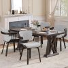 product-fancy-7def35a4-6989-466d-ba91-9ed8c872afd9 Two Ergonomic Wooden Dining Chairs, Curved Bentwood Backrest And Seat, High-Density Foam Cushion, Modern Semi-Armrest Kitchen Chair