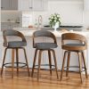 product-fancy-7e03a6f2-48d6-4545-b9ff-c9b04e814215 3/4pcs Bar Stool Set: Luxurious Faux Leather, Swivel And Armless Kitchen Counter Stools with Thickened Cushion And Back Support, Designed for Kitchen Islands And Bar Counters