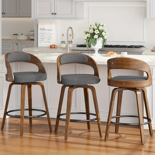 product-fancy-7e03a6f2-48d6-4545-b9ff-c9b04e814215 3/4pcs Bar Stool Set: Luxurious Faux Leather, Swivel And Armless Kitchen Counter Stools with Thickened Cushion And Back Support, Designed for Kitchen Islands And Bar Counters