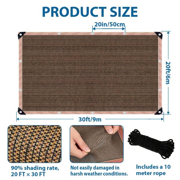 product-fancy-7e382f9c-ee08-4b4f-ad71-fdb4c206491e Outdoor Shade Net - Brown, Uv-Resistant, Durable Canopy, Suitable for Travel, Picnics, And Pools - Available In Various Sizes.